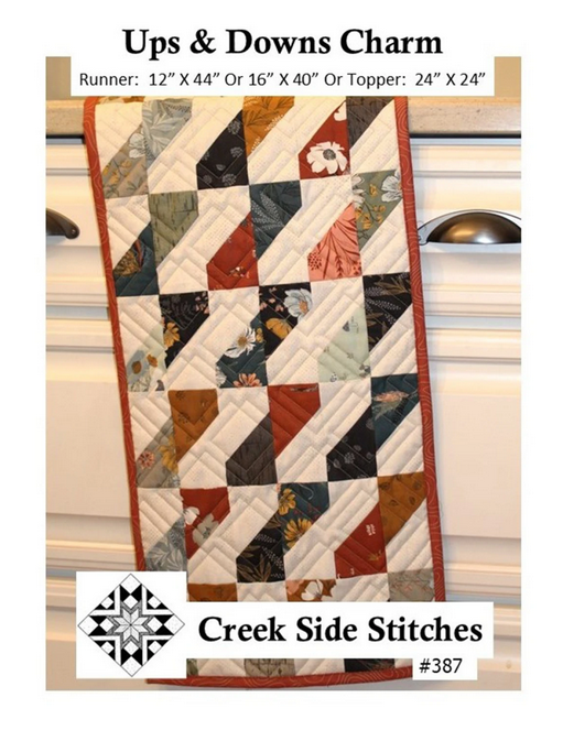 Ups and Downs Charm Table Runner Topper Pattern, Creek Side Stitches CSS387