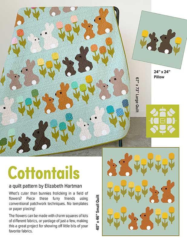 Cottontails Quilt and Pillow Cover Pattern, Elizabeth Hartman EH086