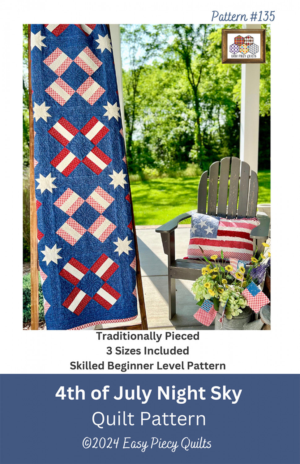 4th of July Night Sky Quilt Pattern, Easy Piecy Quilts EPQ31071