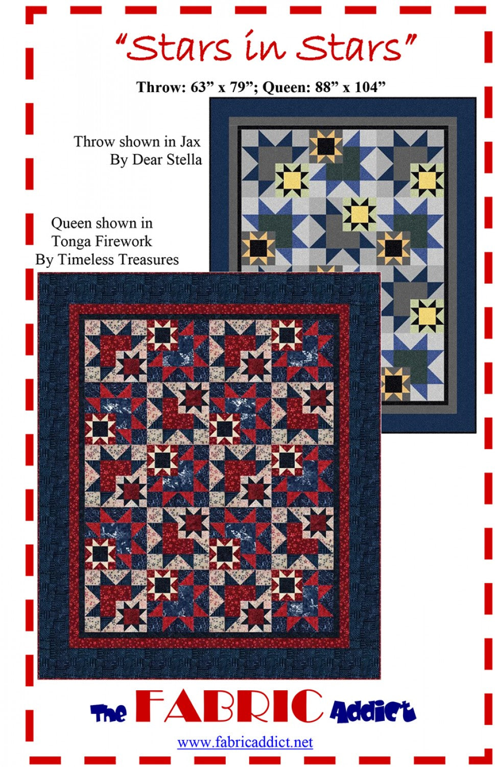 Stars in Stars Quilt Pattern, The Fabric Addict FASIS20
