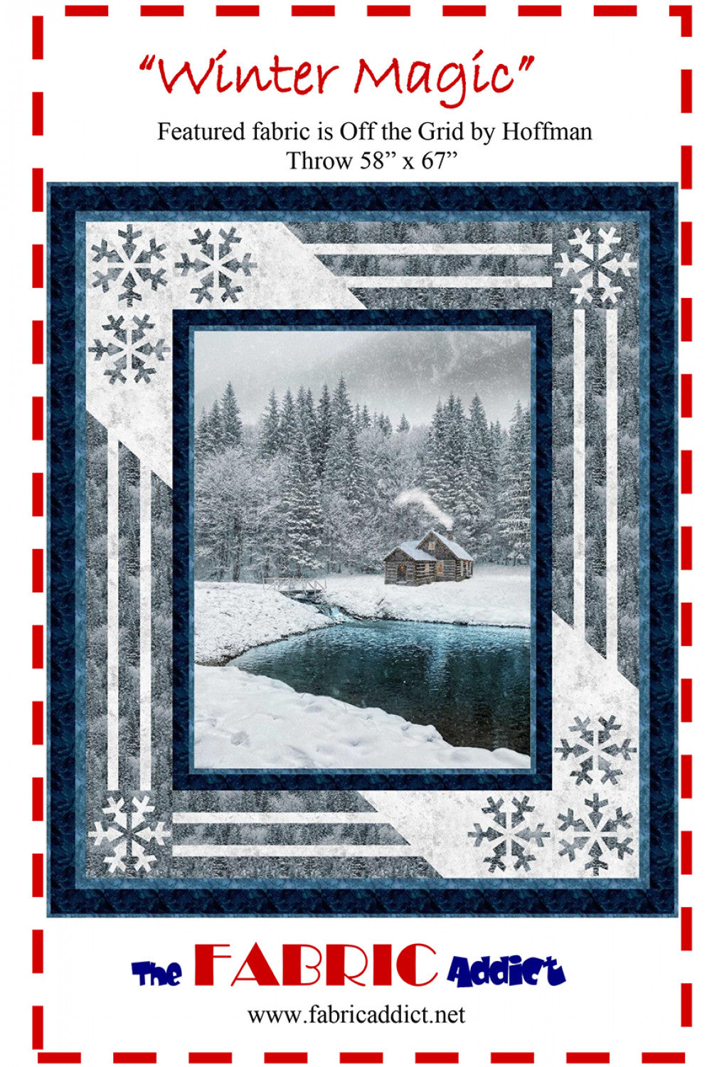 Winter Magic Panel Frame Quilt Pattern, The Fabric Addict WM24