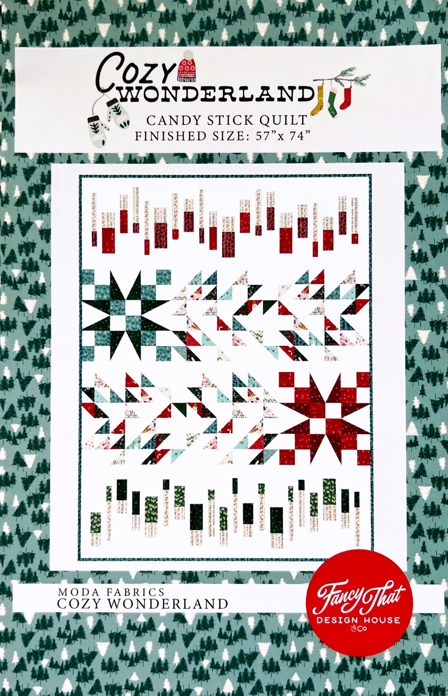 LAST CALL Candy Stick Quilt Pattern, Fancy That Design FTD228