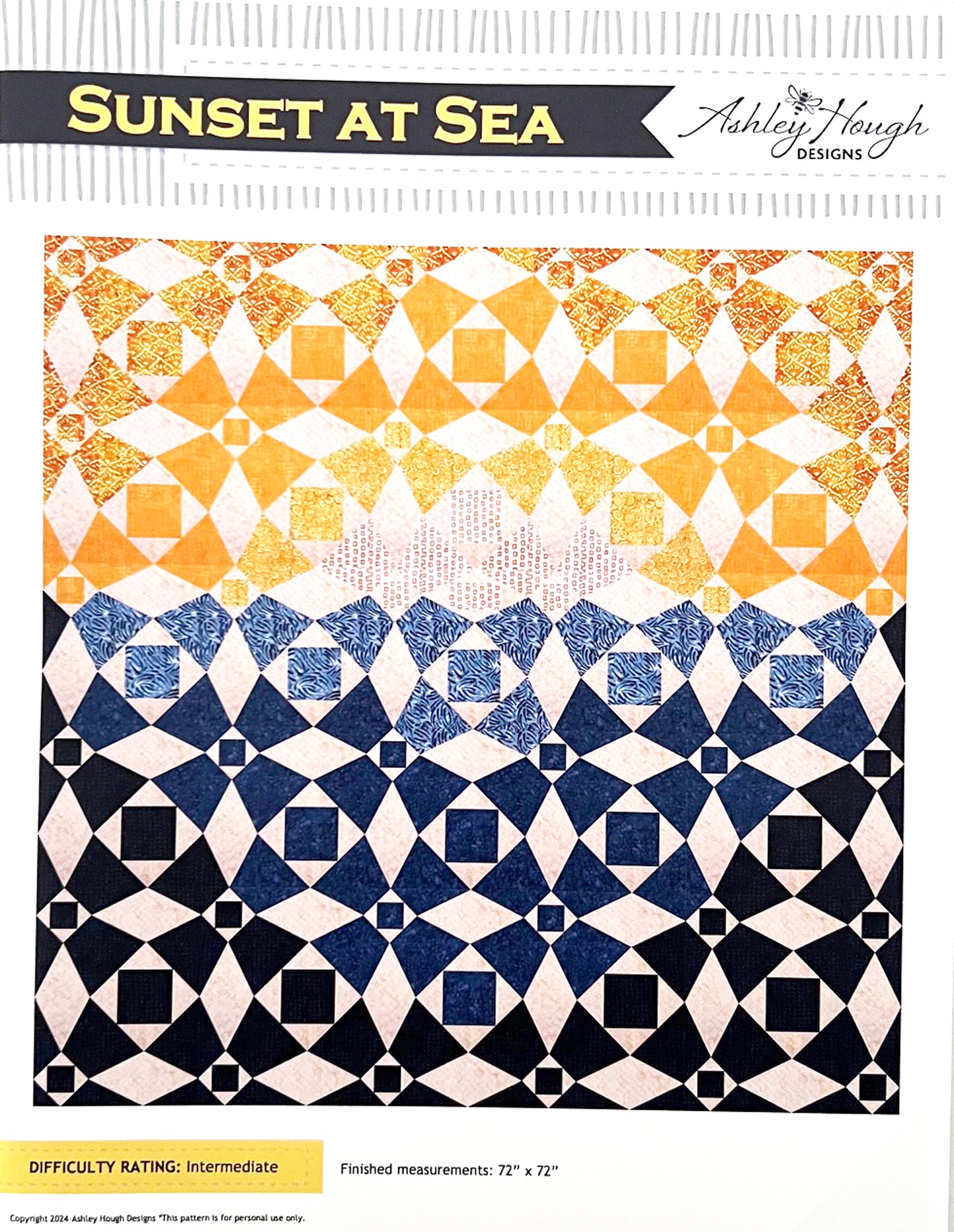 Sunset at Sea Quilt Pattern, Ashley Hough Designs P199-SUNSETATSEA