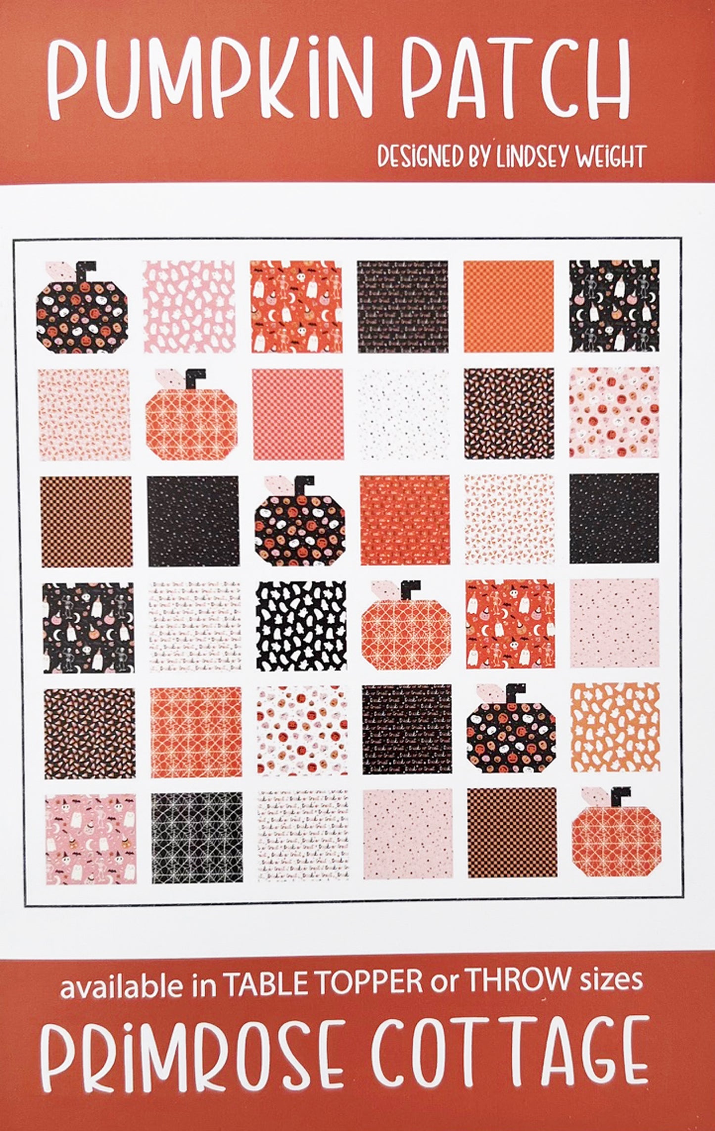 Pumpkin Patch Quilt and Topper Pattern, Primrose Cottage Quilts PCQ041