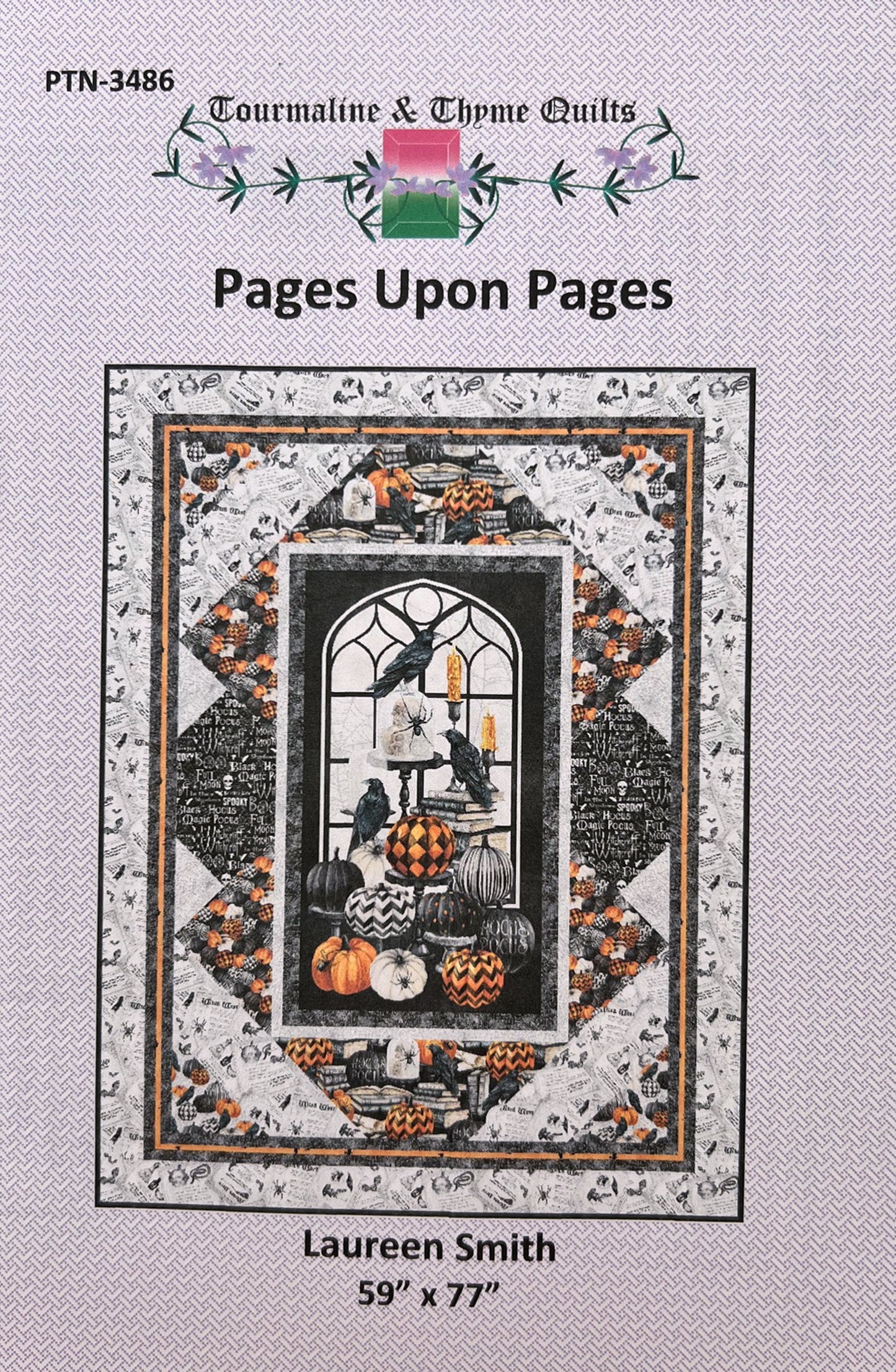 Pages Upon Pages 24" Panel Frame Quilt PATTERN, Tourmaline and Thyme PTN3486