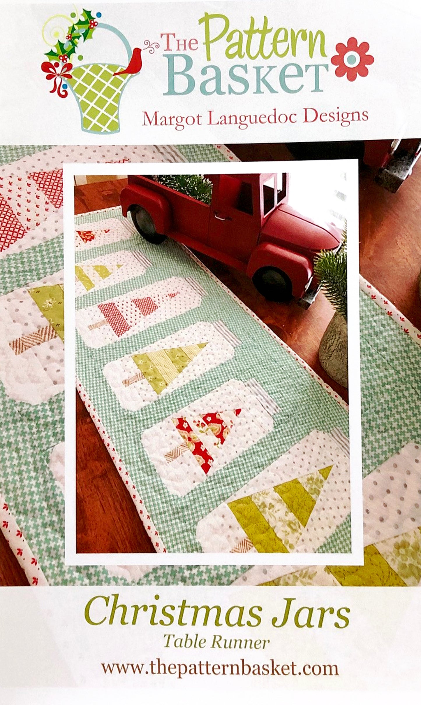 Christmas Jars Table Runner Quilt Pattern, The Pattern Basket TPB1812
