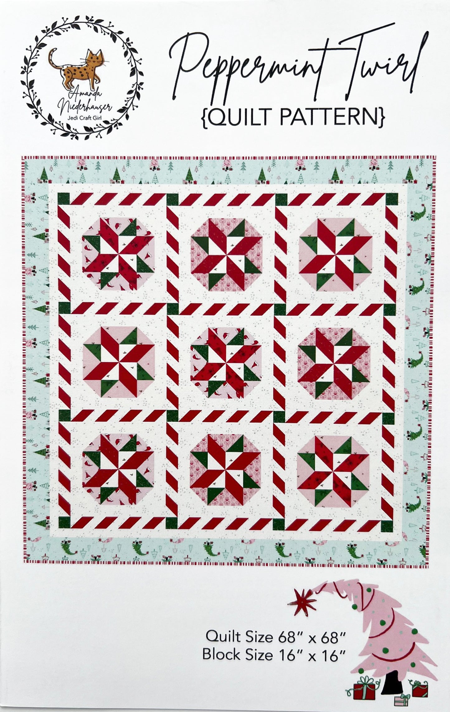 Peppermint Twirl Quilt Pattern, Jedi Craft Girl P156-PEPPERMINTTWIRL
