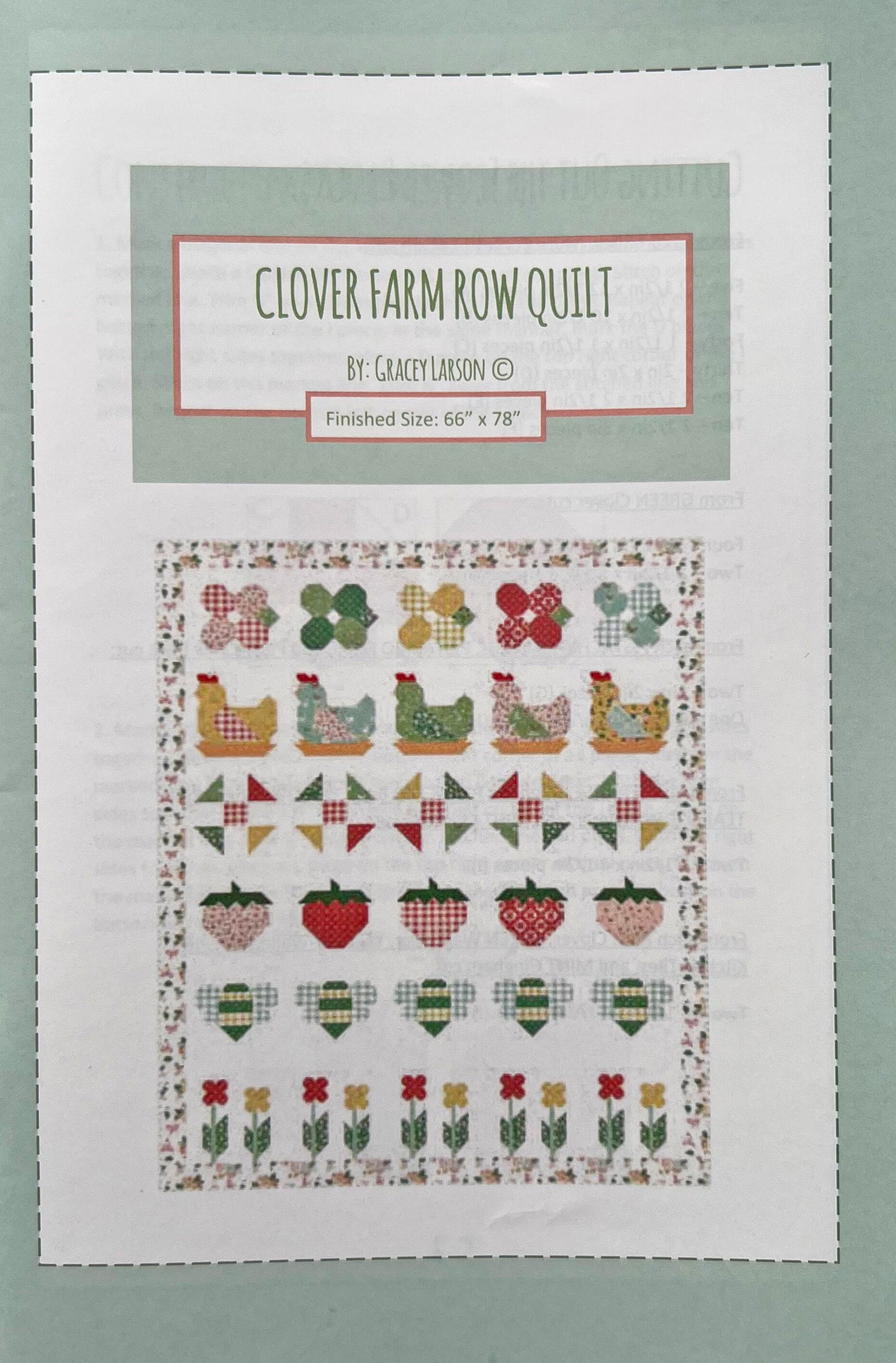 Clover Farm Row Quilt Pattern, Gracey Larson P155-CLOVER