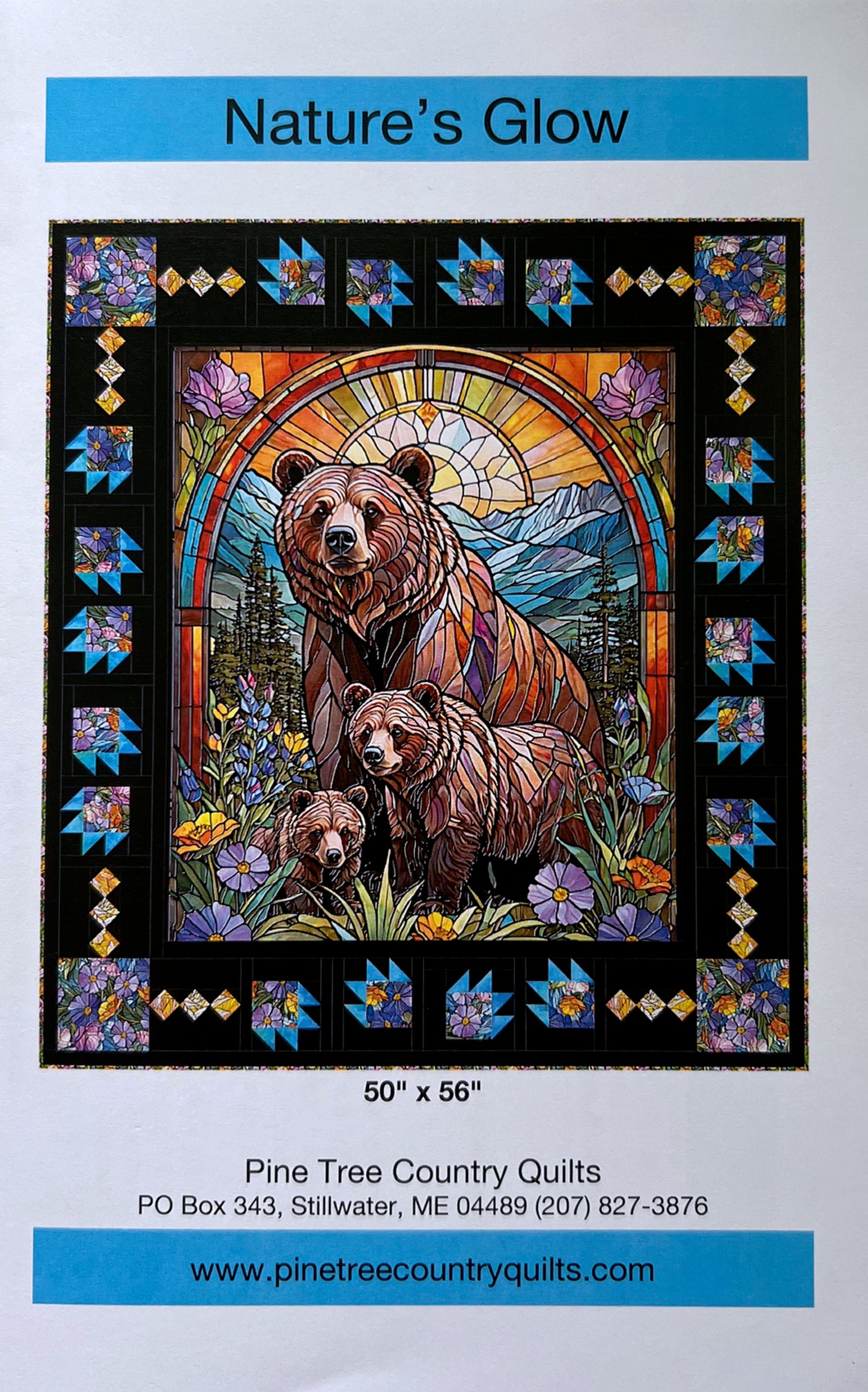 Nature's Glow Panel Frame Quilt PATTERN, Pine Tree Country Quilts PT2203