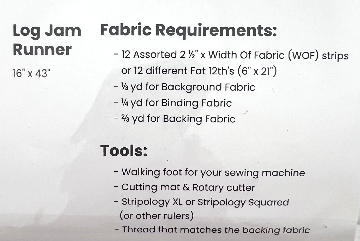 Log Jam Runner Quilt as You Go QAYG Table Runner Fusible Batting Kit, GE Designs GE613