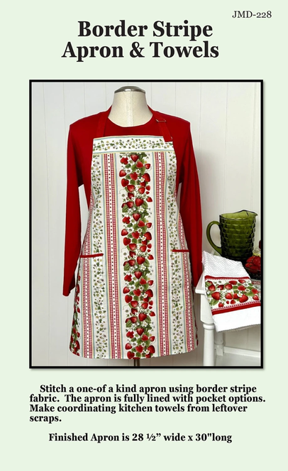 Border Stripe Apron and Towels Pattern, Joyce Minnis JMD-228