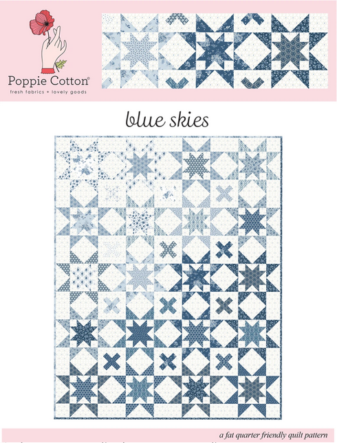 Blue Skies Quilt Pattern, Poppie Cotton LBP25165