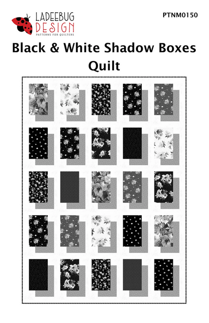 Black and White Shadow Boxes Quilt Pattern, Ladeebug Design LBPTNM0150