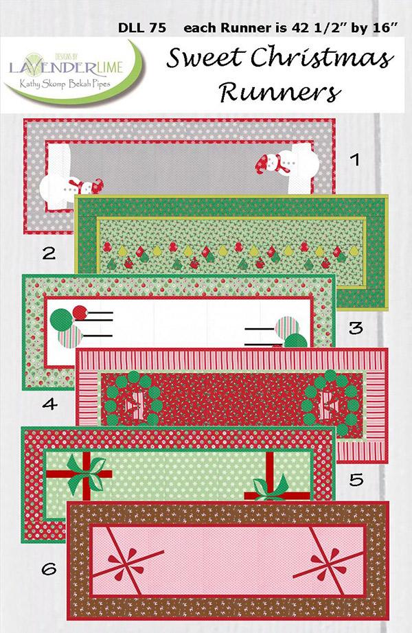 Sweet Christmas Runners Quilt Pattern, Designs by Lavender Lime DLL 75