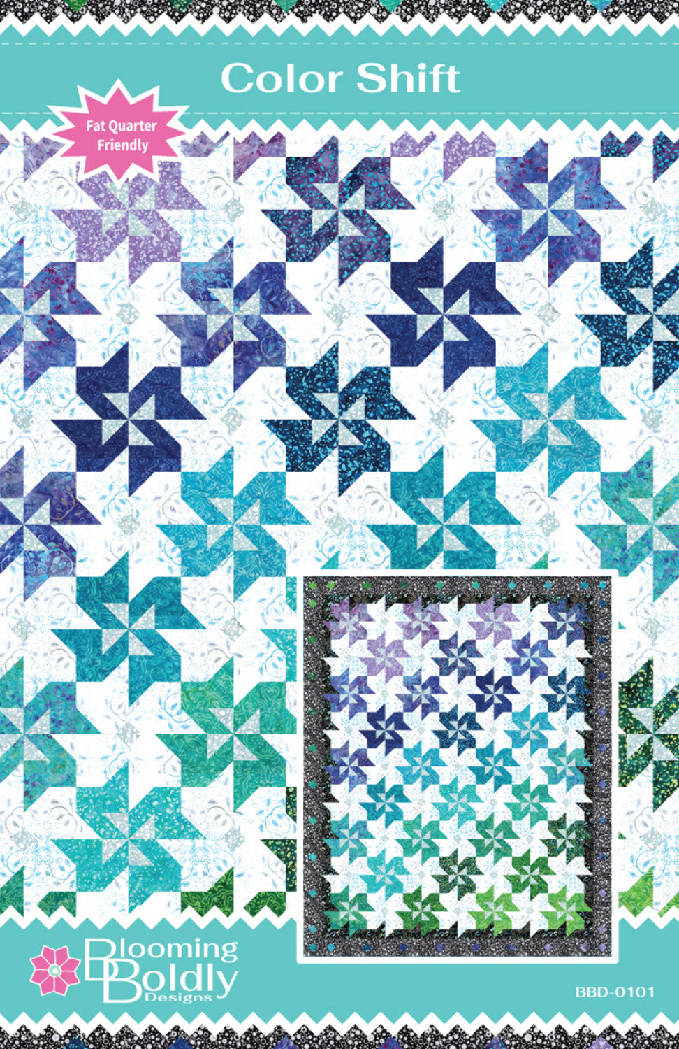 Color Shift Quilt Pattern, Blooming Boldly BBD0101