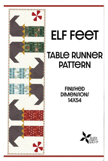 Elf Feet Table Runner Quilt Pattern, Block Party Quilt Co P275-ELFFEET