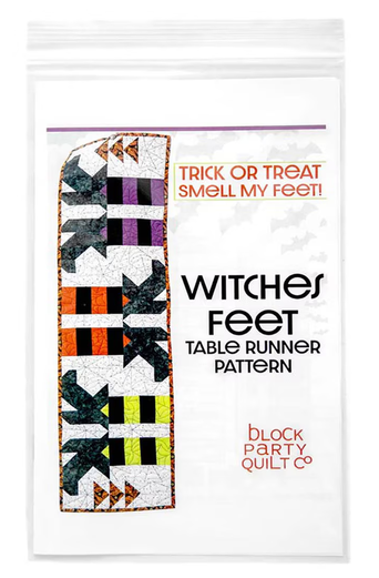 Witches Feet Table Runner Quilt Pattern, Block Party Quilt Co P275-WITCHESFEET