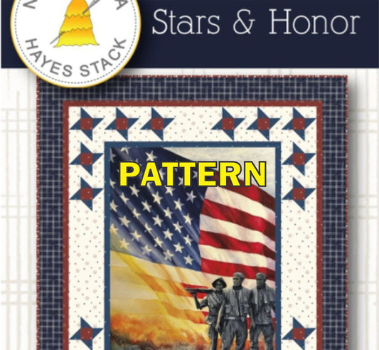 Stars and Honor Panel Frame Quilt PATTERN, Needle in a Hayes Stack NH2507