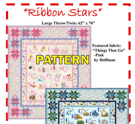 Ribbon Stars Panel Frame Quilt PATTERN, The Fabric Addict FARS25