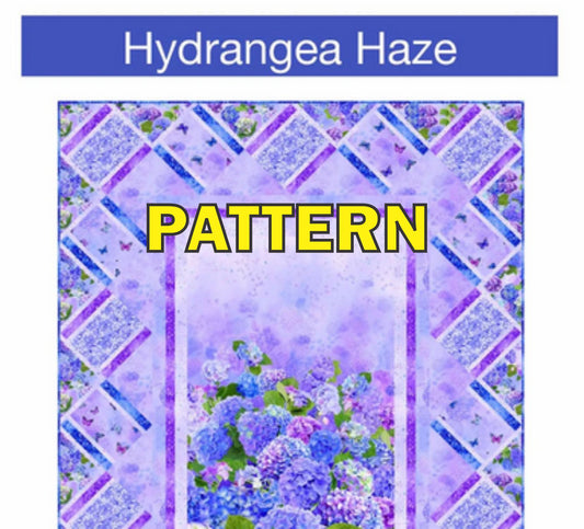 Hydrangea Haze Panel Frame Quilt PATTERN, Pine Tree Country Quilts PTN2010