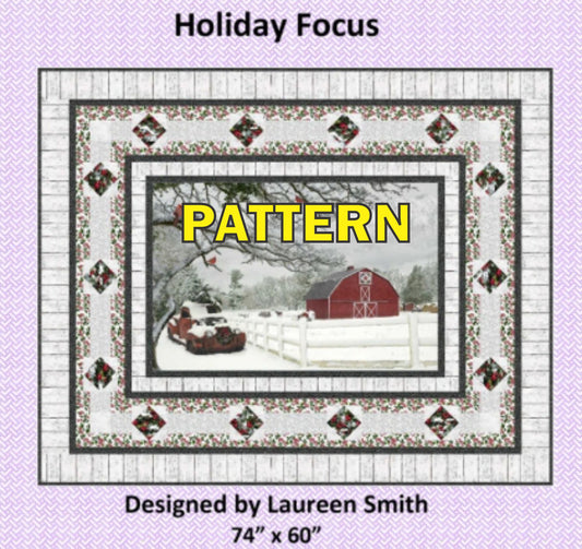 Holiday Focus 28" Panel Frame Quilt PATTERN, Tourmaline and Thyme TTQ-500