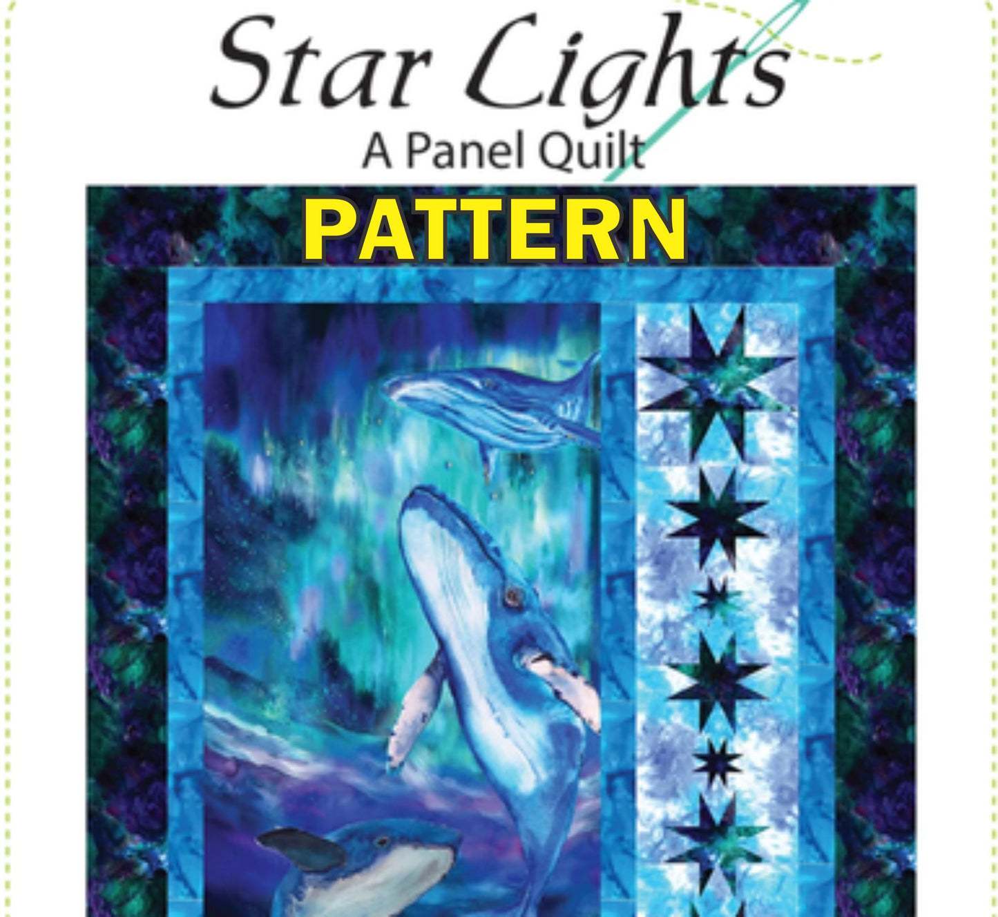 Star Lights Panel Frame Quilt PATTERN, Quilting Renditions QR1332