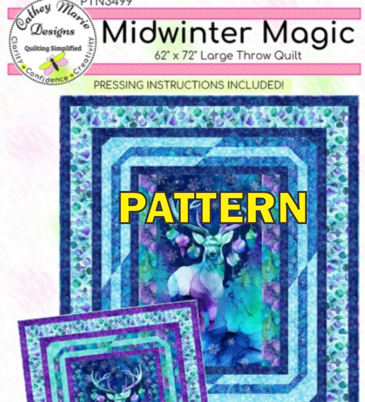 Midwinter Magic Panel Frame Quilt PATTERN, Cathey Marie Designs CMD316 PTN3499
