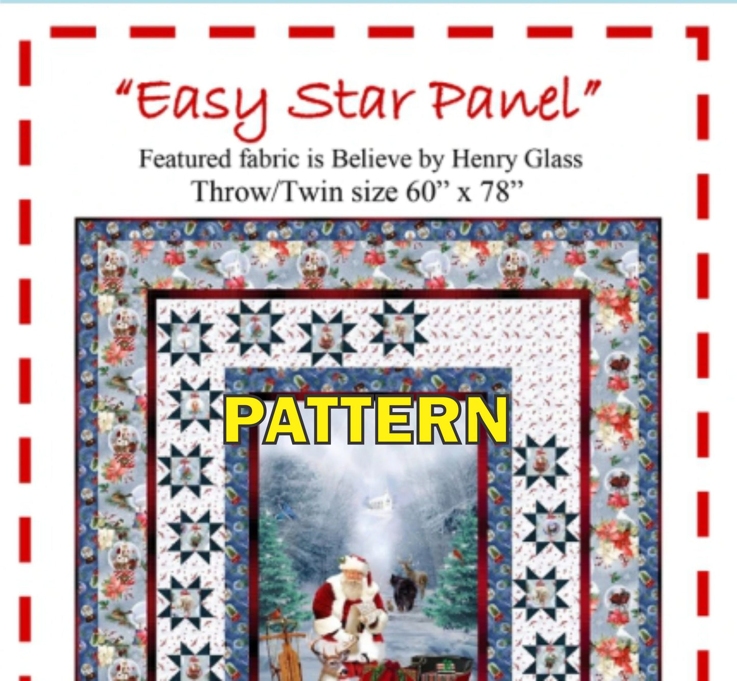 Easy Star Panel Frame Quilt PATTERN, The Fabric Addict ESP23
