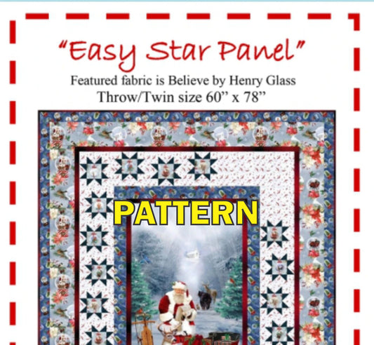 Easy Star Panel Frame Quilt PATTERN, The Fabric Addict ESP23