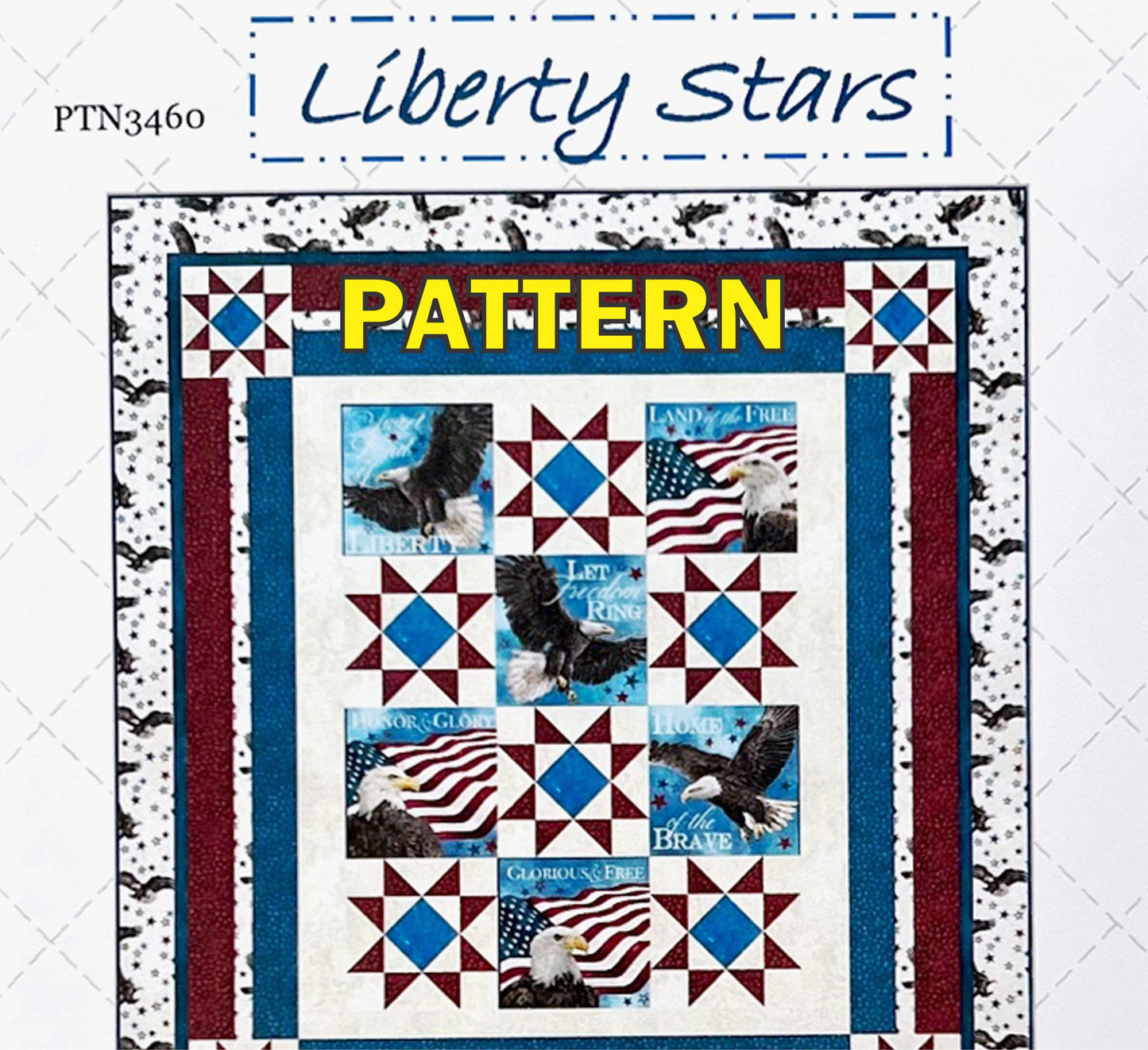 Liberty Stars Panel Frame Quilt PATTERN, Phoebe Moon Designs PTN3460