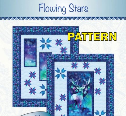 Flowing Stars Panel Frame Quilt PATTERN, Bound to Be Quilting BTBQ509