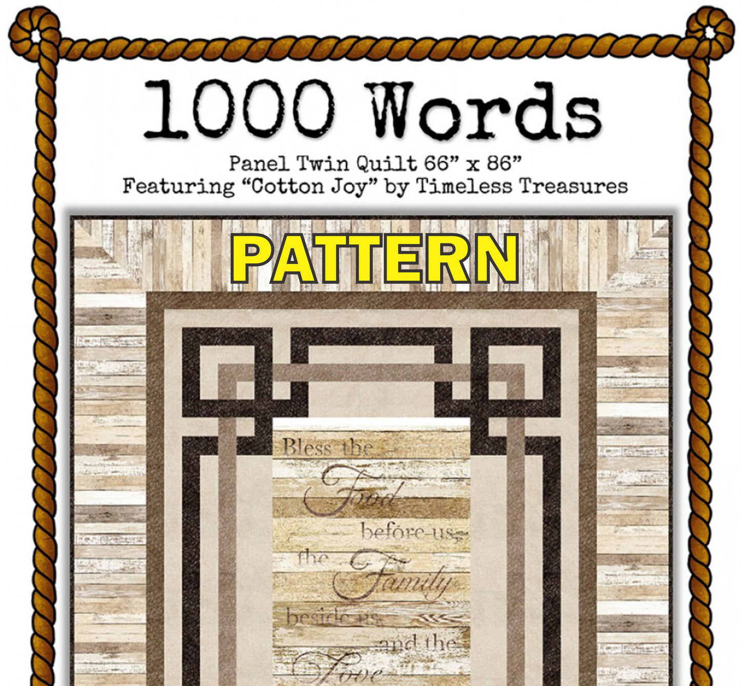 1000 Words Panel Frame Quilt PATTERN, Miss Winnie Designs MWD1W18