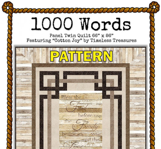 1000 Words Panel Frame Quilt PATTERN, Miss Winnie Designs MWD1W18