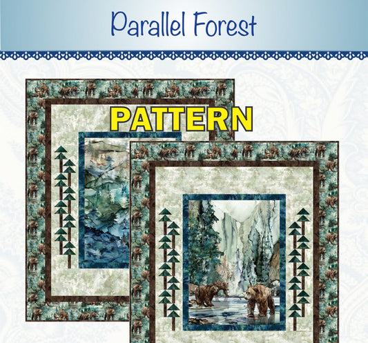Parallel Forest Panel Frame Quilt PATTERN, Bound to Be Quilting BTBQ336