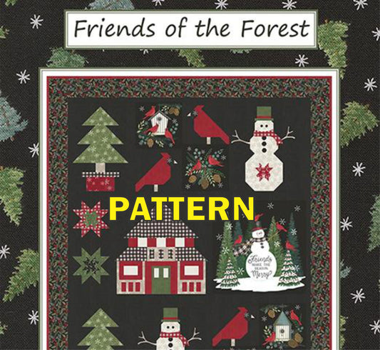 Friends of the Forest Panel Frame Quilt PATTERN, Coach House Designs CHD2439