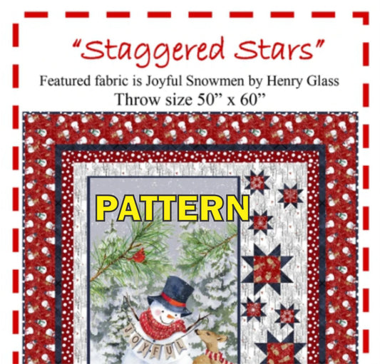 Staggered Stars Panel Frame Quilt PATTERN, The Fabric Addict FASS25
