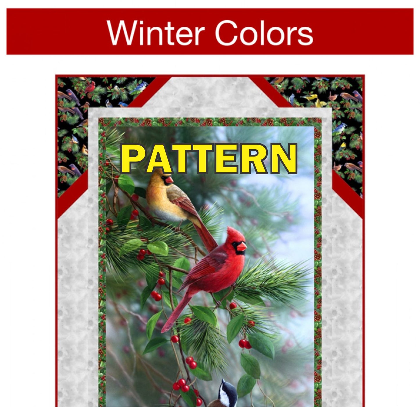 Winter Colors Panel Frame Quilt PATTERN, Pine Tree Country Quilts PT2087