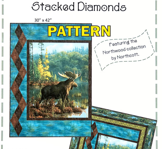 Stacked Diamonds Panel Frame Quilt PATTERN, PineRose Designs PVQ066 PTN3358