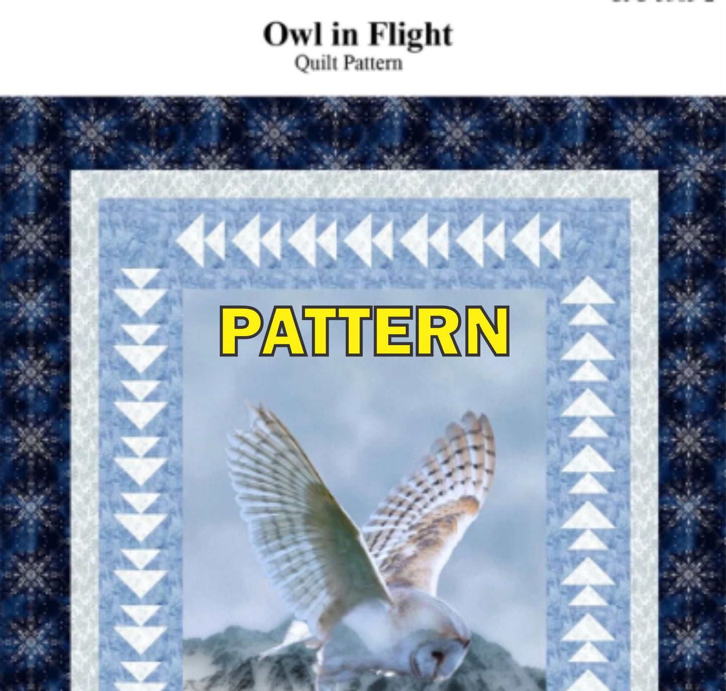 Owl in Flight Panel Frame Quilt PATTERN, Castilleja Cotton CJC-53852