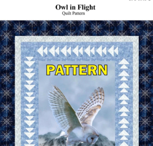 Owl in Flight Panel Frame Quilt PATTERN, Castilleja Cotton CJC-53852