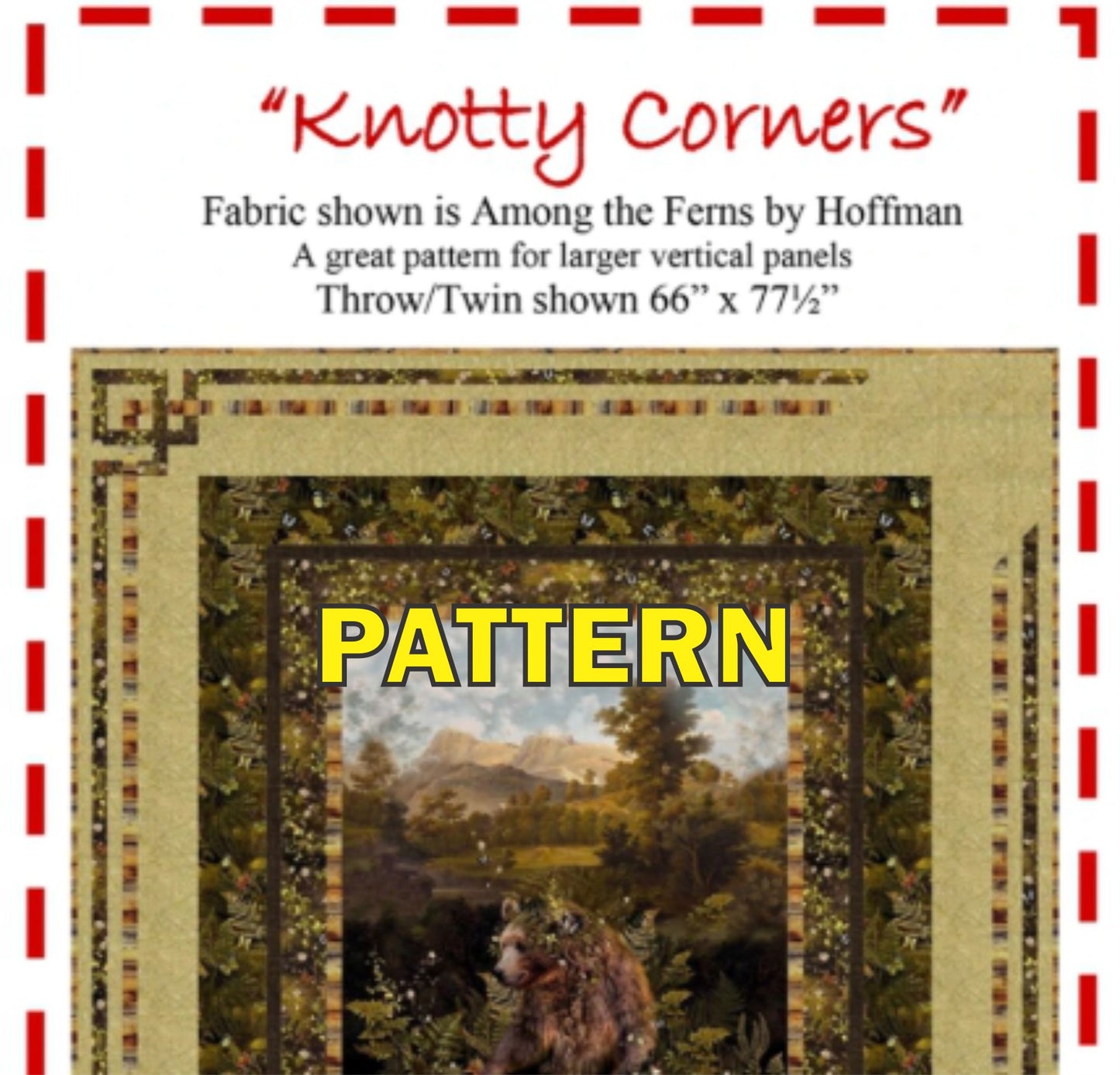 Knotty Corners Panel Frame Quilt PATTERN, The Fabric Addict FAKC25