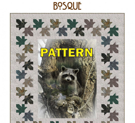 LAST CALL Bosque Panel Frame Quilt PATTERN, Bear Hug Quiltworks BHQ218