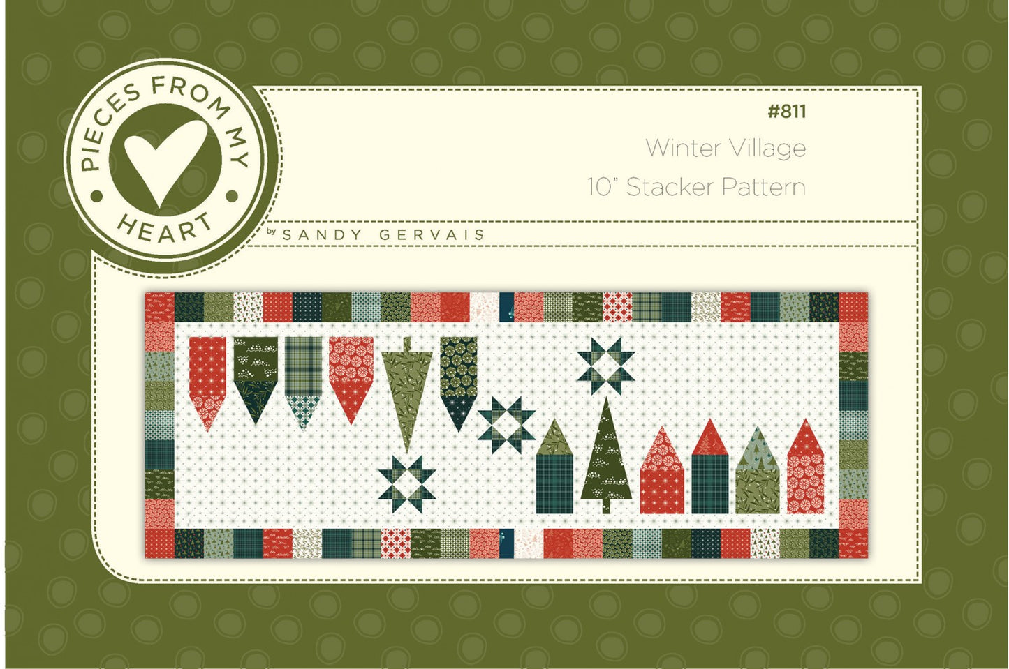 Winter Village Table Runner Quilt Pattern, Pieces From My Heart PM811