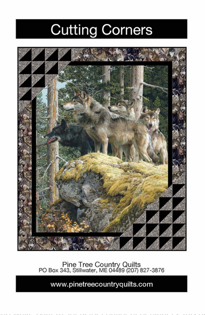 Cutting Corners Panel Frame Quilt PATTERN, Pine Tree Country Quilts PT1911