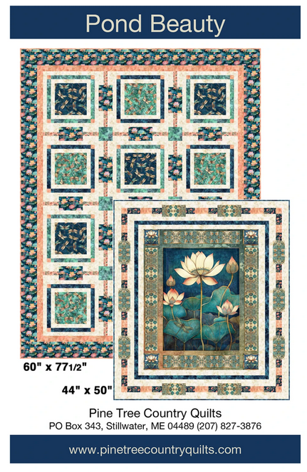 Pond Beauty Panel Frame Quilt PATTERN, Pine Tree Country Quilts PT2220
