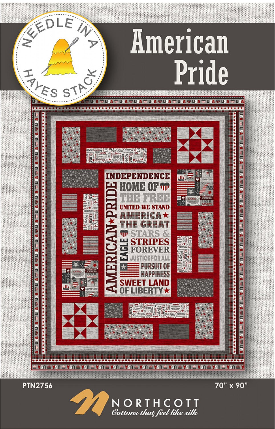 American Pride Panel Frame Quilt Pattern, Needle in a Hayes Stack PTN2756