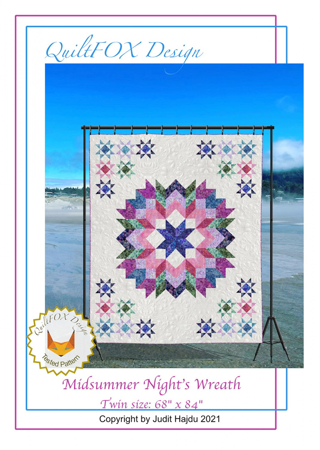 Midsummer Night's Wreath Quilt Pattern, QuiltFox QFOX225