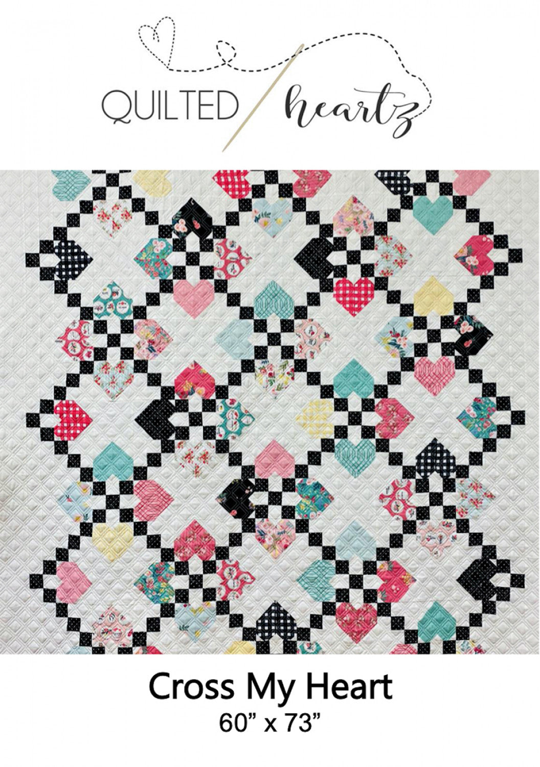 Cross My Heart Quilt Pattern, Quilted Heartz QHCMH550