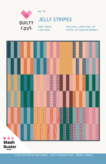 Jelly Stripes Quilt Pattern, Quilty Love QL159