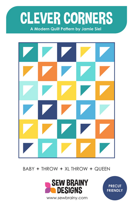 Clever Corners Quilt Pattern, Sew Brainy Designs SBD-113